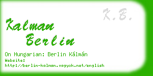 kalman berlin business card
